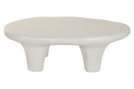 DKD Home Decor Feel and touch Mesa Centro Boho Scandi Blanco Resina MDF 102 x 62 x 33.5 cm