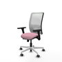 PIQUERAS Y CRESPO Silla de oficina Zulema con mecanismo Sincro/Traslack, Rosa y Blanco
