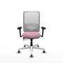 PIQUERAS Y CRESPO Silla de oficina Zulema con mecanismo Sincro/Traslack, Rosa y Blanco