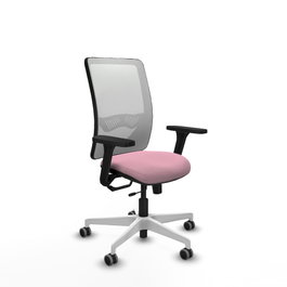 PIQUERAS Y CRESPO Silla de oficina Zulema con mecanismo Sincro/Traslack, Rosa y Blanco