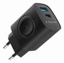 Gembird TA-UC-PDQCW20-01-BK Cargador Rápido USB de 20W con 2 Puertos (USB-C PD + USB-A QC 3.0), Negro, Para Móvil