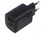Gembird TA-UC-PDQCW20-01-BK Cargador 20W con USB-C y USB-A Negro