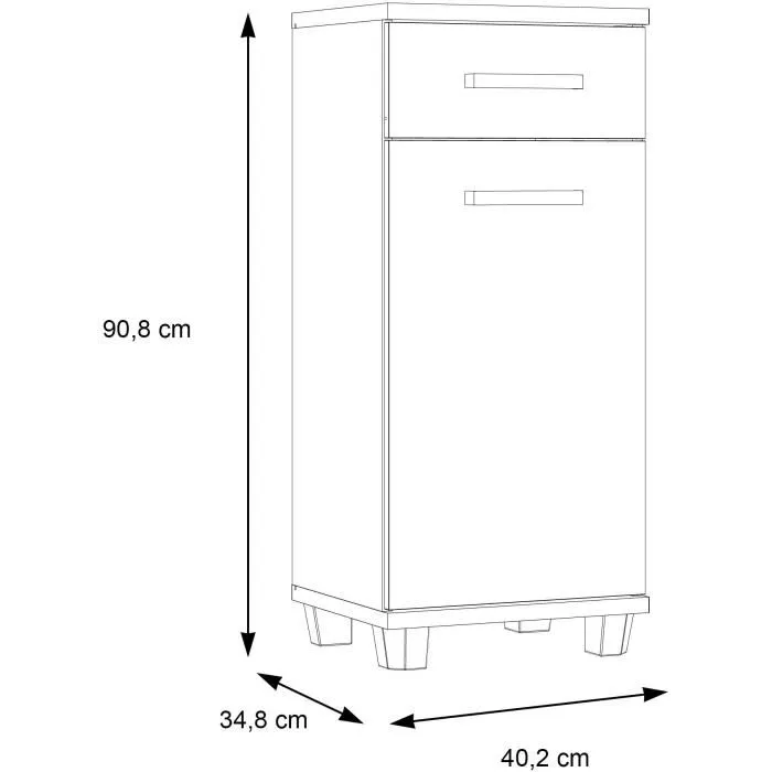 Forte Mueble de Baño VERK22Q34 90,8 x 34,8 x 40,2 cm Blanco / Roble Sonoma