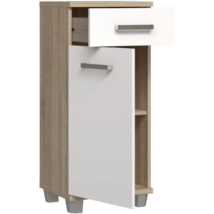 Forte Mueble de Baño VERK22Q34 90,8 x 34,8 x 40,2 cm Blanco / Roble Sonoma