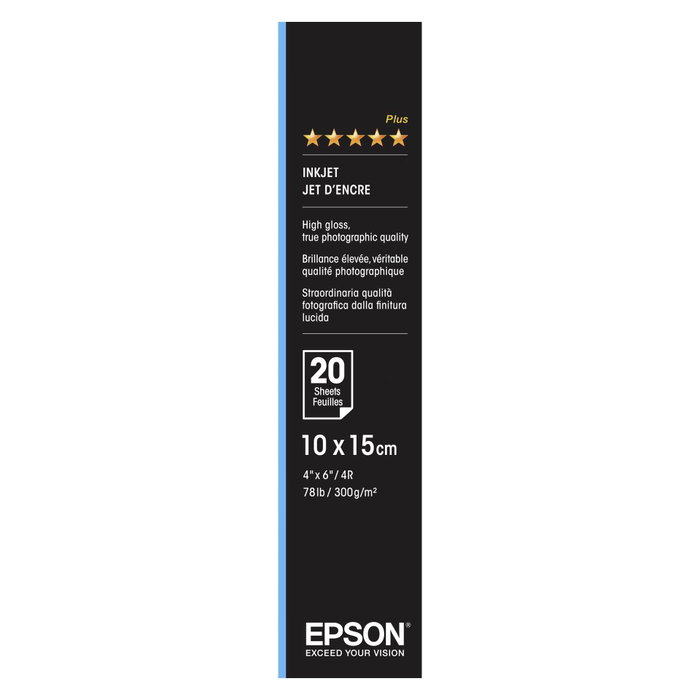 Epson Ultra Glossy Photo Paper 10x15cm, 20 Hojas, Brillo C13S041926 Epson Ultra Glossy Photo Paper 10x15cm, 20 Hojas, Brillo C13S041926