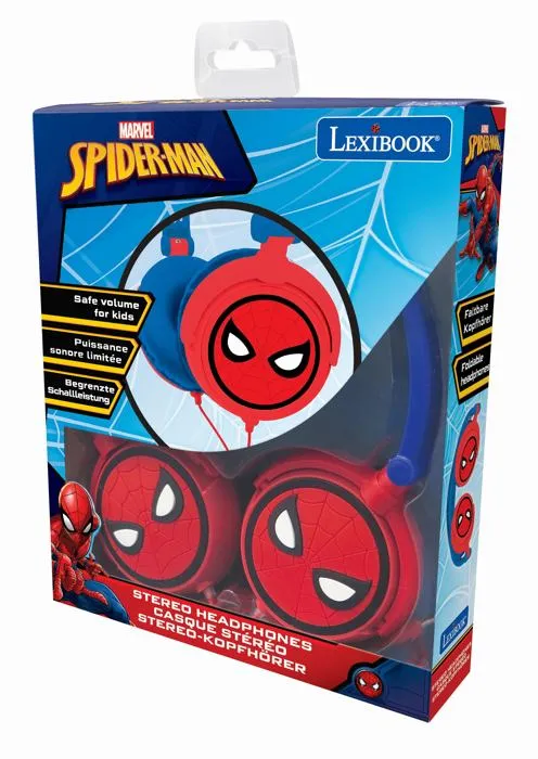 Lexibook Auriculares Estéreo Spider-Man, Potencia de Sonido Limitada, Plegables y Ajustables para Niños Lexibook Auriculares Estéreo Spider-Man, Potencia de Sonido Limitada, Plegables y Ajustables para Niños