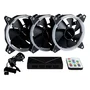 UNYKAch Candy 30 Kit de 3 Ventiladores ARGB 120mm para PC Gaming con 7 Aspas, Controladora para 6 Fans, 16 dB, 1500 RPM, 53.02 CFM, Cojinete Hidráulico - Negro (51801)