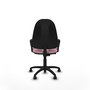 Silla de oficina Algarra con mecanismo Contacto permanente básico tapizada con Tela color Rosa. Equipada con Base poliamida negra, Brazos fijos y Ruedas autofrenantes