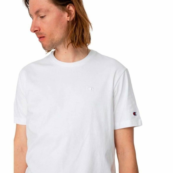 Camiseta de Manga Corta Hombre Champion Crewneck Blanco