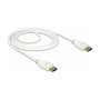 DeLOCK Cable DisplayPort 1.2a DP a DP 4K Ultra HD @ 60 Hz, 1.5 m, Blanco, 21.6 Gbit/s, 28 AWG, 85509