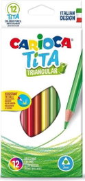 CARIOCA Estuche 12 Lápices de Colores Triangulares Tita