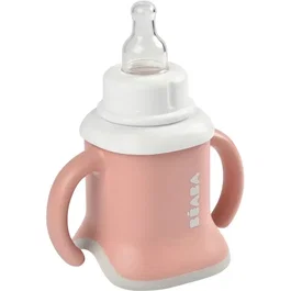 Beaba Taza Evoluclip 3 en 1 rosa antiguo