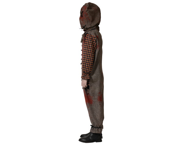 Disfraz Muñeco Vudú Gris con Máscara y Parches para Niño 5-6 Años Halloween