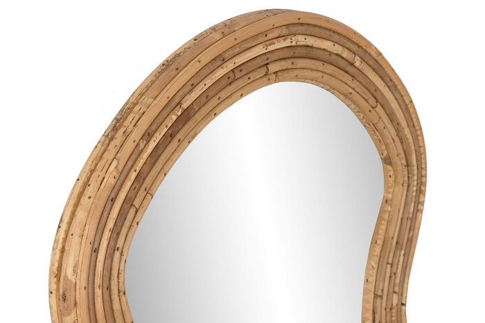 DKD Home Decor Espejo de Ratán y Cristal Natural 49x3x118 cm DKD Home Decor Espejo de Ratán y Cristal Natural 49x3x118 cm