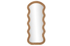 DKD Home Decor Espejo de Ratán y Cristal Natural 49x3x118 cm