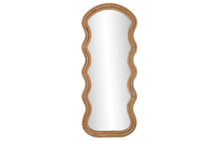 DKD Home Decor Espejo de Ratán y Cristal Natural 49x3x118 cm DKD Home Decor Espejo de Ratán y Cristal Natural 49x3x118 cm