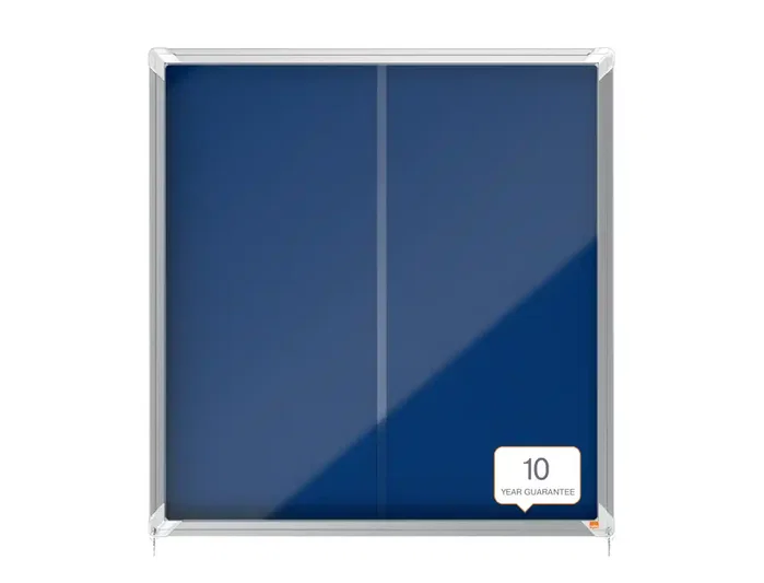 Nobo premium plus vitrina anuncios puerta corredera fieltro azul 12xA4