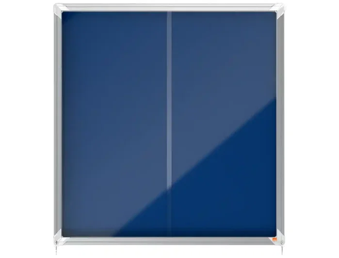 Nobo premium plus vitrina anuncios puerta corredera fieltro azul 12xA4