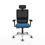 PIQUERAS Y CRESPO Silla de oficina Haches con mecanismo Sincro/Traslack, Azul claro y Negro
