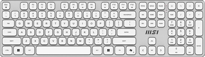 MSI Forge K210 W Combo White ES - Teclado y Ratón Gaming en Español, Conectividad Inalámbrica 2.4G, Diseño Ergonómico y Retroiluminación LED para PC
