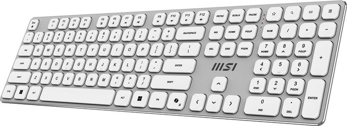 MSI Forge K210 W Combo White ES - Teclado y Ratón Gaming en Español, Conectividad Inalámbrica 2.4G, Diseño Ergonómico y Retroiluminación LED para PC