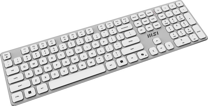 MSI Forge K210 W Combo White ES - Teclado y Ratón Gaming en Español, Conectividad Inalámbrica 2.4G, Diseño Ergonómico y Retroiluminación LED para PC