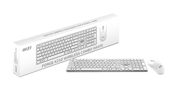 MSI Forge K210 W Combo White ES - Teclado y Ratón Gaming en Español, Conectividad Inalámbrica 2.4G, Diseño Ergonómico y Retroiluminación LED para PC