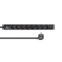 Lanview Regleta de Alimentación de 8 Enchufes Schuko tipo F, 16A, para Montaje en Rack 19", Cable 2m, Interruptor Maestro