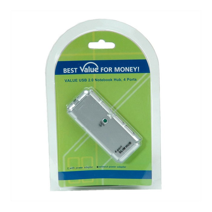 VALUE USB 2.0 Notebook Hub 4 Puertos sin fuente de alimentación
