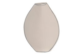 DKD Home Decor Jarrón de Terracota Pintado a Mano Crudo y Azul