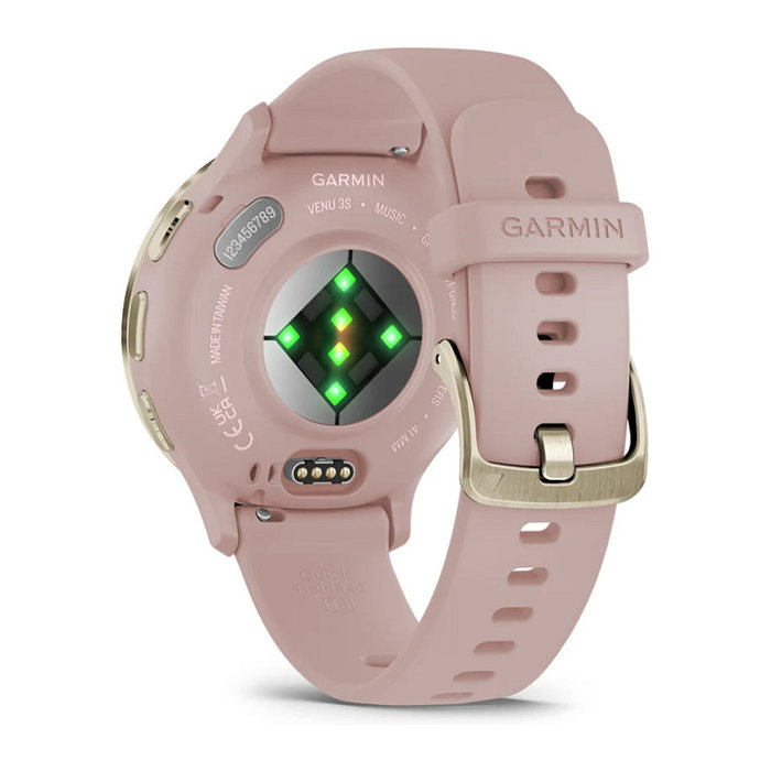 Garmin Venu 3S Reloj Inteligente GPS Unisex AMOLED 3.05 cm (1.2"), 8 GB, 10 Días Batería, Rosa Polvo/Oro Suave, 41 mm, Resistente Agua 5 ATM
