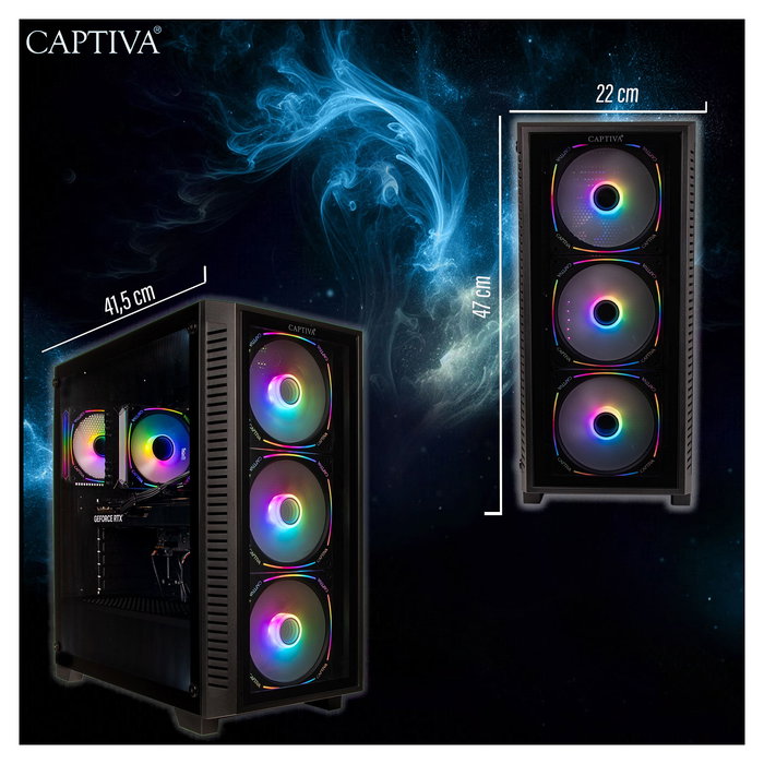 Captiva I88-933 PC Gaming Highend, Intel Core i7-14700KF 3.4GHz, 32GB RAM DDR5, SSD 2TB M.2, NVIDIA GeForce RTX 5080 16GB GDDR7, Windows 11 Home, Color Negro