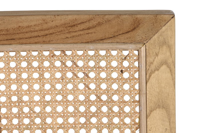 DKD Home Decor Silla de Teca y Ratan Natural 56 x 82 x 58 cm