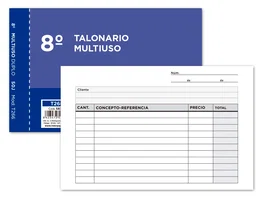 Liderpapel Talonario Multiusos Octavo Duplicado Apaisado Original y Copia 155 x 105 mm