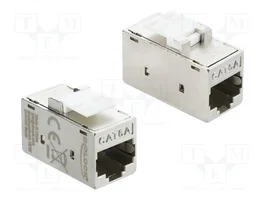 DeLOCK 90989 Módulo Keystone RJ45 Hembra a RJ45 Hembra Cat.6A Plata/Blanco