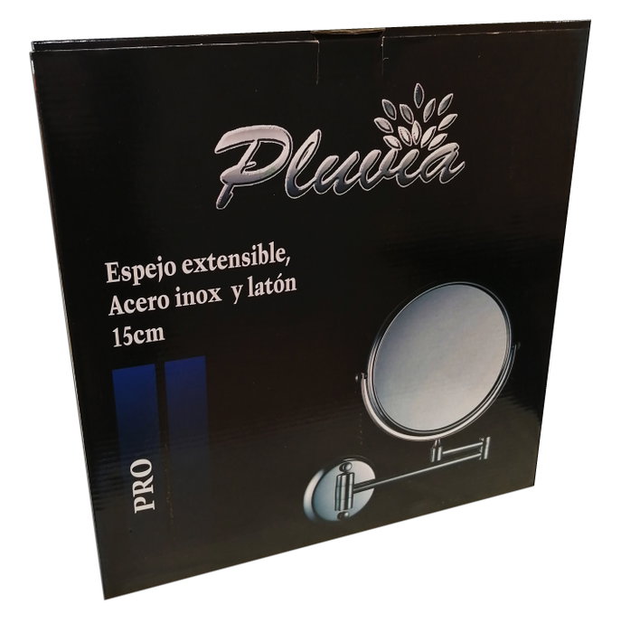 Pluvia Pro Espejo Extensible Inox 15 cm REF 32033