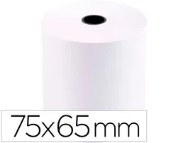 Q-connect Rollo de Papel para Sumadoras Electra, 75 mm Ancho x 65 mm Diámetro, 60 g, Sin Bisfenol A, Mandril 12 mm
