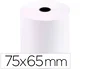 Q-connect Rollo de Papel para Sumadoras Electra, 75 mm Ancho x 65 mm Diámetro, 60 g, Sin Bisfenol A, Mandril 12 mm