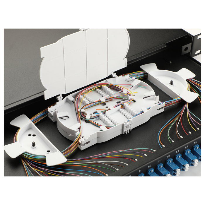 EQUIP Caja de empalme de fibra óptica LWL-Spleißkasten 24-Port LC-Duplex OS2 1U EQUIP Caja de empalme de fibra óptica LWL-Spleißkasten 24-Port LC-Duplex OS2 1U