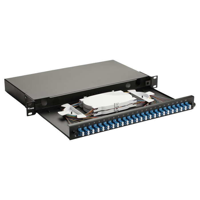 EQUIP Caja de empalme de fibra óptica LWL-Spleißkasten 24-Port LC-Duplex OS2 1U EQUIP Caja de empalme de fibra óptica LWL-Spleißkasten 24-Port LC-Duplex OS2 1U