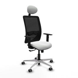 PIQUERAS Y CRESPO Silla de oficina Zulema con Mecanismo Sincro Blanco y Negro