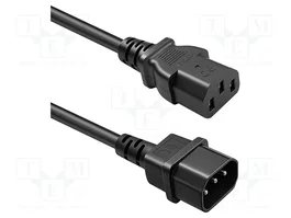 QOLTEC Cable de alimentación H05VV-F 3G1mm2 IEC C13 a IEC C14 1m
