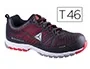 Faru Zapatos de Seguridad Delta Sport S1P-HRO-FO-A-E-SRC, Poliuretano y Malla Aireada, Transpirable, Negro y Rojo, Talla 46