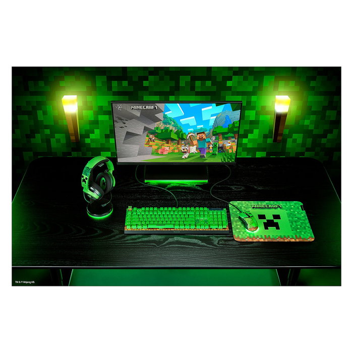 Razer Kraken V4 X Minecraft Edition Auriculares Gaming Alámbricos USB-C Negro Verde