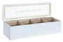 DKD Home Decor Caja para Infusiones Shabby Rosa Azul MDF Cristal 30 x 9 x 8 cm