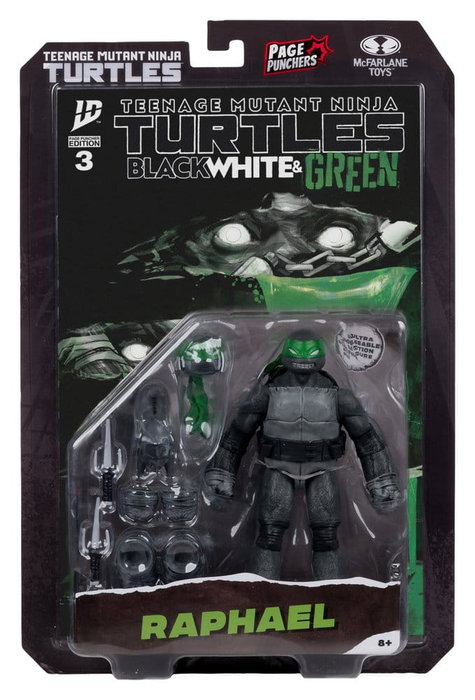 Las Tortugas Ninja Page Punchers Figura Raphael (Black White & Green) (Red Platinum Edition) 13 cm