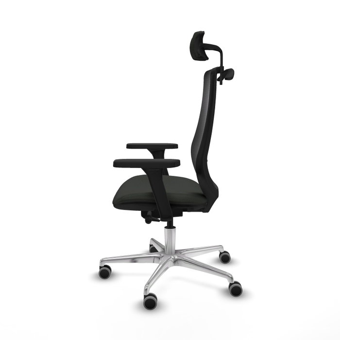 PIQUERAS Y CRESPO Silla de oficina Mardos con mecanismo Sincro/Traslack, brazos 3D y cabecero 2D, Negro