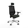 PIQUERAS Y CRESPO Silla de oficina Mardos con mecanismo Sincro/Traslack, brazos 3D y cabecero 2D, Negro