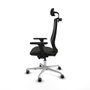PIQUERAS Y CRESPO Silla de oficina Mardos con mecanismo Sincro/Traslack y Brazos 3D, Negro