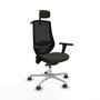 PIQUERAS Y CRESPO Silla de oficina Mardos con mecanismo Sincro/Traslack y Brazos 3D, Negro